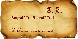 Bognár Richárd névjegykártya