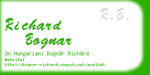 richard bognar business card