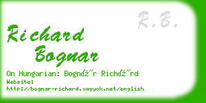 richard bognar business card